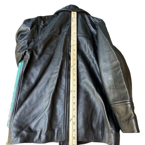 Ironhead Jacket‎ Motorcycle Leather Black Button-Up Pockets Women's Size XS VTG - Picture 7 of 13